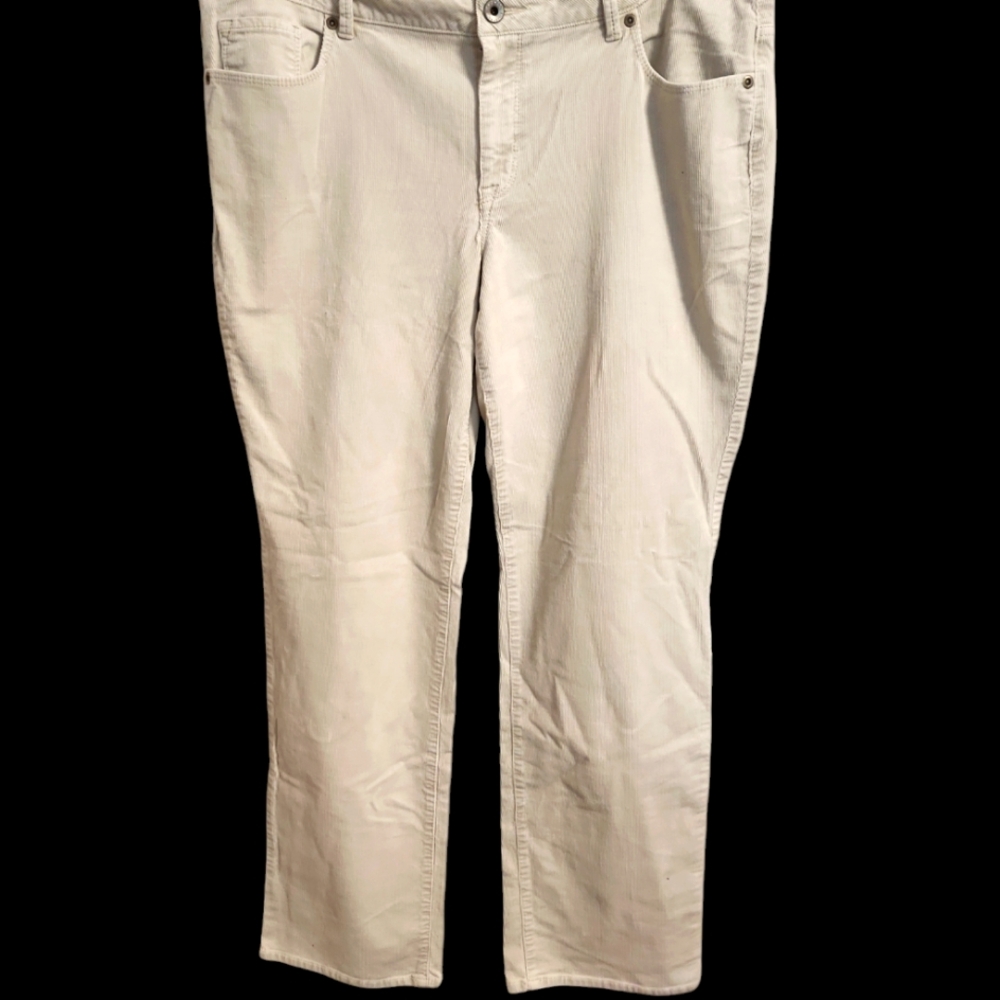 Sonoma Life Style Corduroys Cream Mid Rise Straight Cotton Size 14